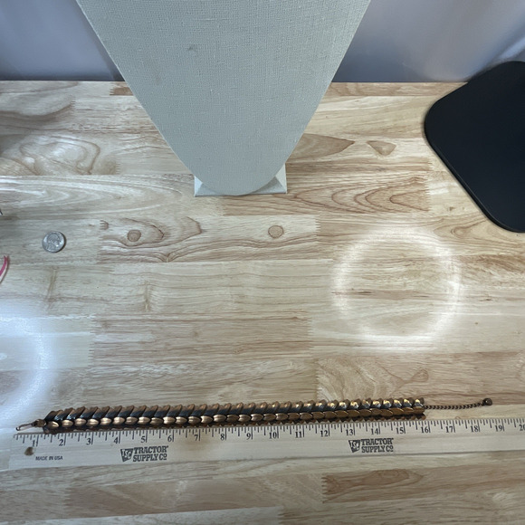 Vintage Rebajes MCM Articulated Copper Necklace Choker 3D 18" - Picture 8 of 11